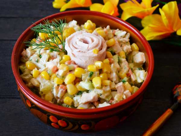 Салат с курицей и кукурузой – пошаговый рецепт приготовления с фото