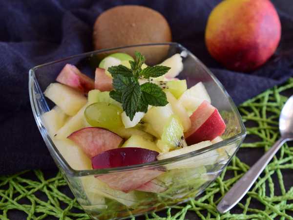фруктовые салаты рецепты с йогуртом фото простые и вкусные | Дзен