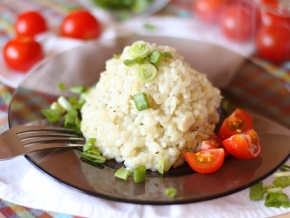 Ризотто с копченой треской и горошком