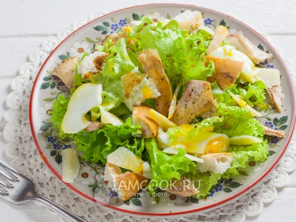 Салат с сухариками «Цезарь» рецепт – Американская кухня: Салаты. «Еда»