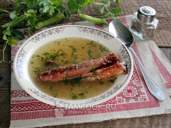 Гороховый суп с копчеными ребрышками в мультиварке, рецепт с фото