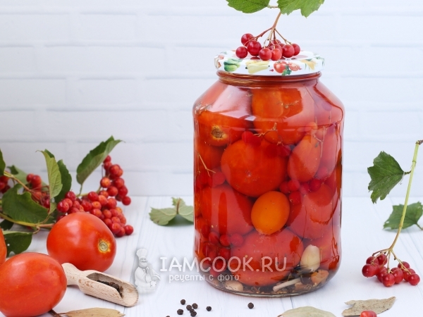 Маринованные помидоры с калиной, рецепт с фото
