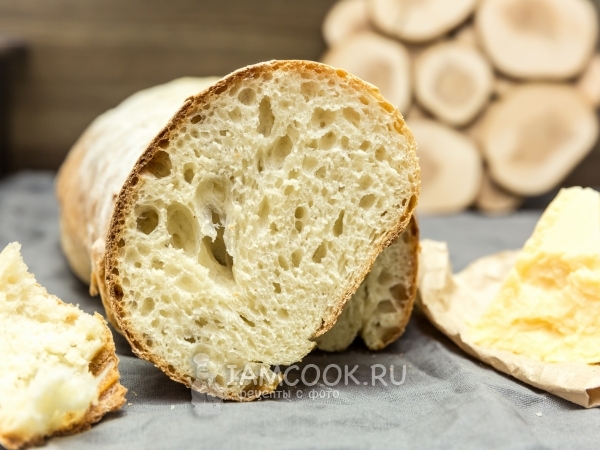 Итальянский хлеб на ночной опаре, рецепт с фото