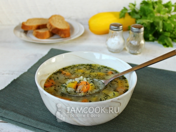 Суп с кабачками и рисом, рецепт с фото