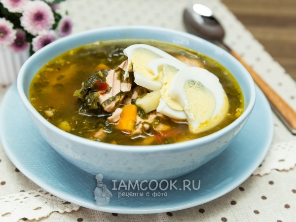 Суп со щавелем и мясом, рецепт с фото