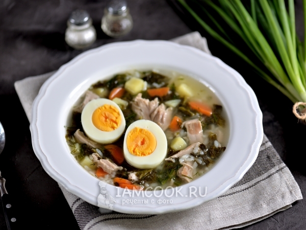 Щавелевый суп с курицей (классический рецепт), рецепт с фото