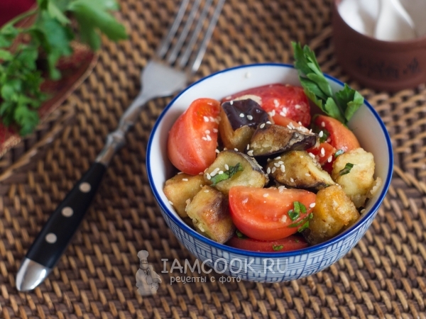 Хрустящие баклажаны с томатами, рецепт с фото