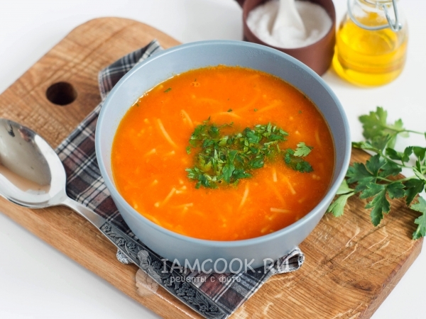Томатный суп с лапшой, рецепт с фото