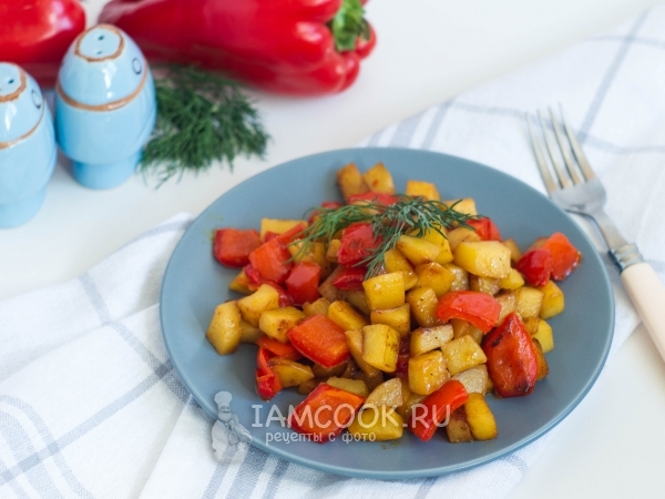 Картофель с болгарским перцем, рецепт с фото