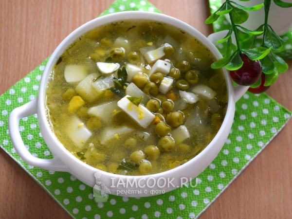 Гороховый суп из зеленого горошка