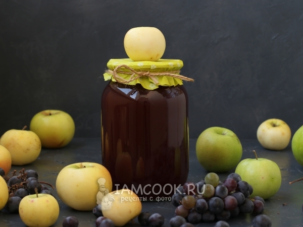 Яблочно-виноградный сок на зиму, рецепт с фото