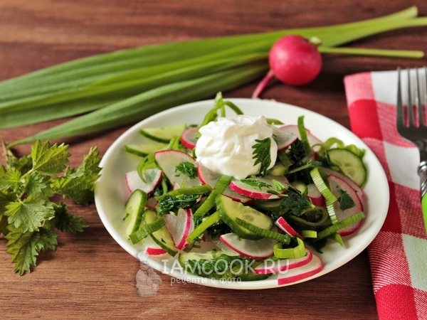 Салат с крапивой и огурцом, рецепт с фото