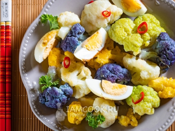 Жареная цветная капуста с яйцом, рецепт с фото