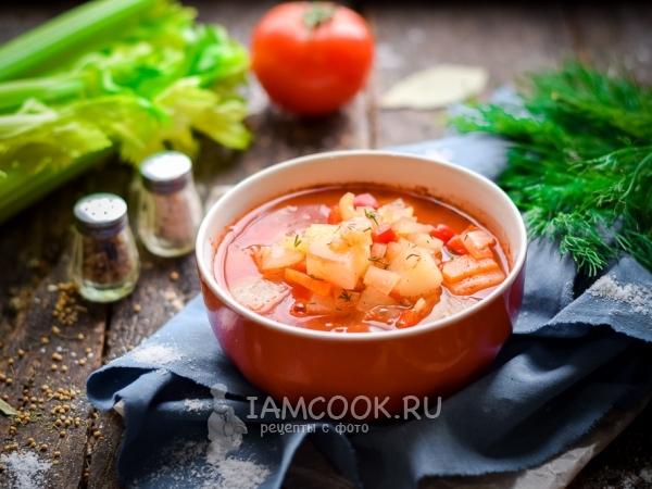 Томатный суп с сельдереем, рецепт с фото