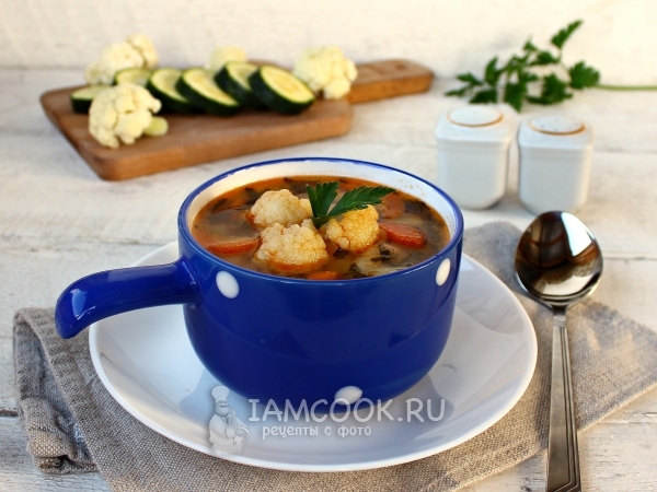 Суп из цветной капусты и кабачков, рецепт с фото