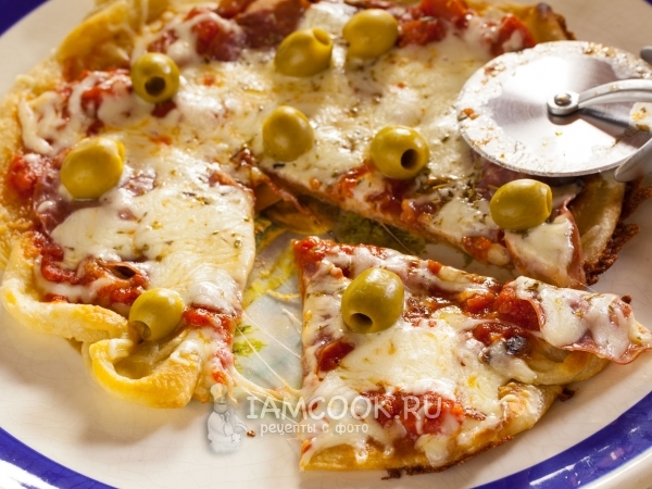 Пицца на сковороде без дрожжей, рецепт с фото