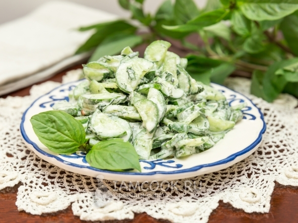 Легкий салат из огурцов и зелени — рецепт с фото пошагово