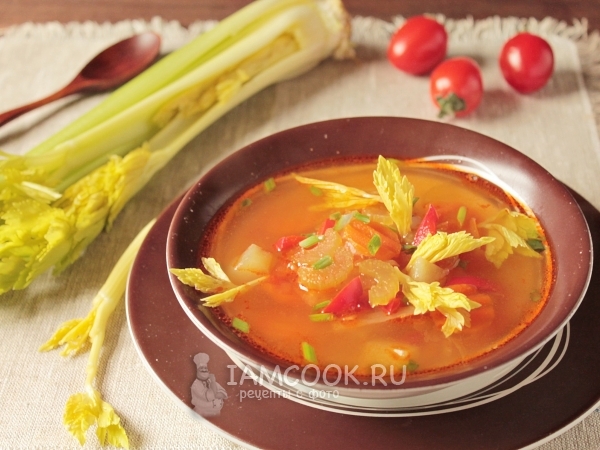Постный овощной суп с сельдереем, рецепт с фото