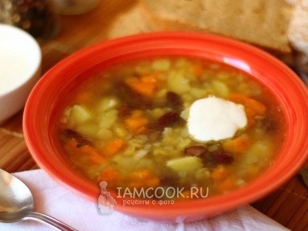 Суп с фасолью и горохом, рецепт с фото