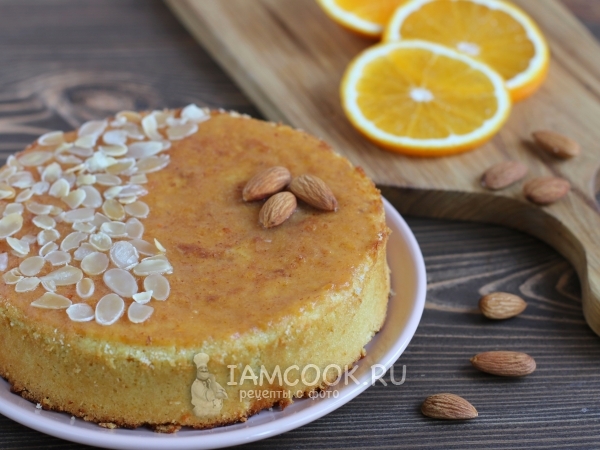 Миндально-апельсиновый пирог, рецепт с фото