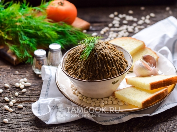 Паштет из фасоли с сушеными грибами, рецепт с фото