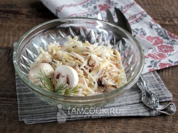 Салат из сырых шампиньонов и корня сельдерея, рецепт с фото