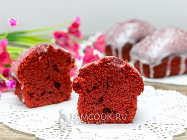 Кексы «Красный бархат», рецепт с фото