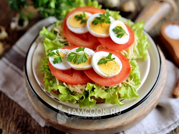 Бутерброды с помидорами и яйцом, рецепт с фото