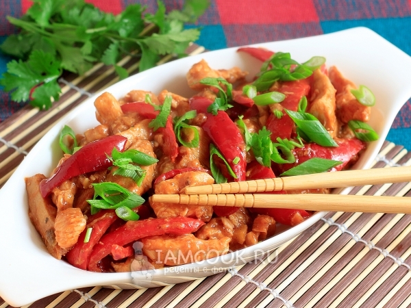 Куриное филе в соусе по-китайски, рецепт с фото