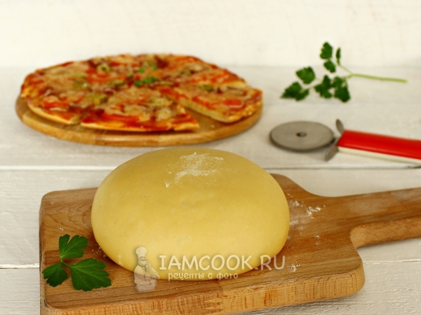 Тесто для пиццы на сметане без дрожжей (+пицца), рецепт с фото