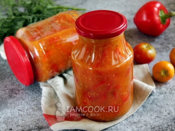 Сладкий перец в помидорах без масла на зиму, рецепт с фото