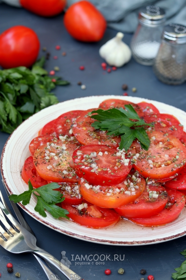 Закусочные помидоры с мёдом и чесноком