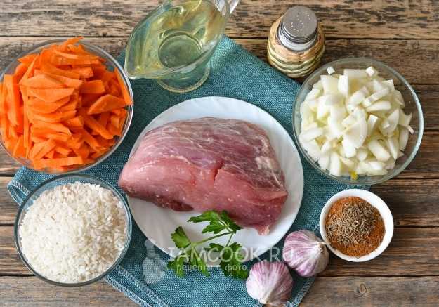 Плов со свининой в утятнице в духовке - пошаговый рецепт приготовления с фото