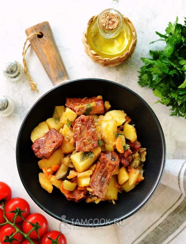 Копчёные свиные рёбрышки с картошкой - рецепт автора Olga Satdinova