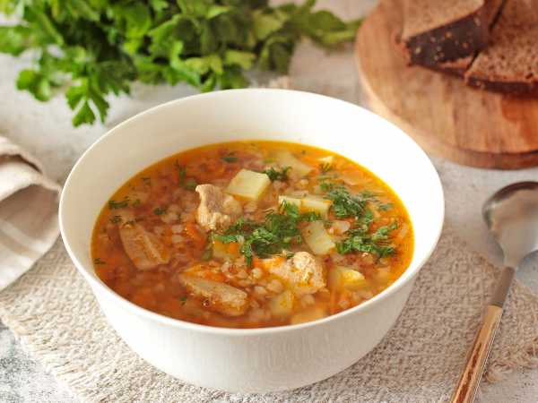 Гречневый суп с жареным мясом — рецепт с фото пошагово