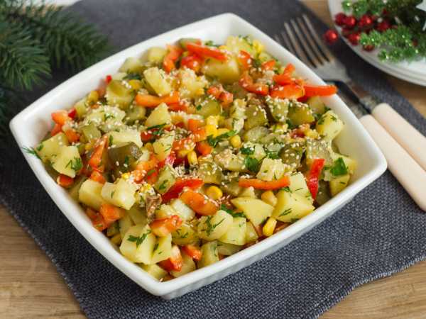 Постный салат с фасолью и маринованными огурцами - Пошаговый рецепт с фото. Постные рецепты