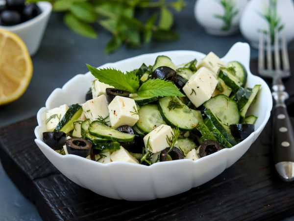 Сербский салат с брынзой и оливками – пошаговый рецепт приготовления с фото