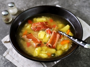 Гороховый суп с копчеными ребрышками рецепт – Русская кухня: Супы. «Еда»