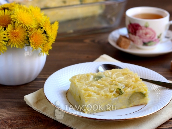 Яичный лапшевник с брюссельской капустой, рецепт с фото