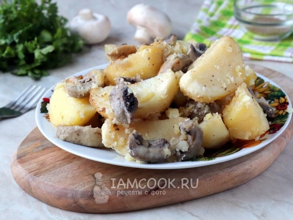 Картошка с шампиньонами в рукаве в духовке, рецепт с фото