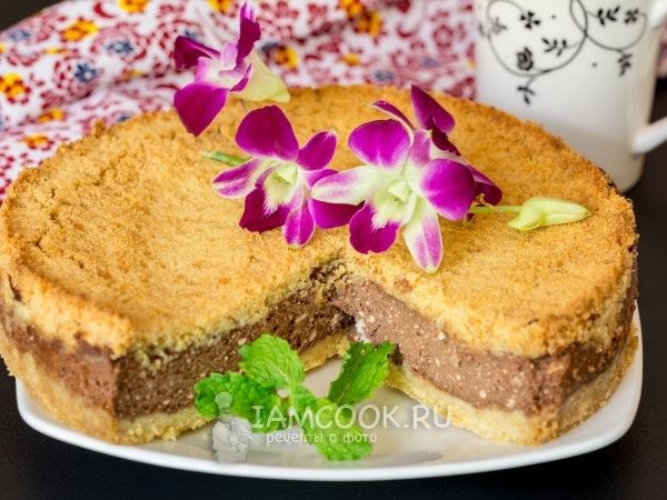 Пирог-крошка с творогом и нутеллой, рецепт с фото