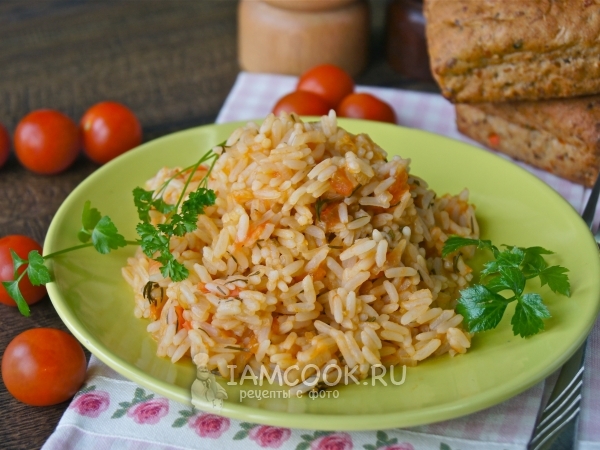 Рис с помидорами, рецепт с фото