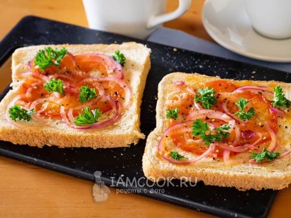 Бутерброды с помидорами в микроволновке, рецепт с фото
