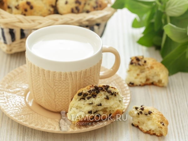 Йогуртовое печенье с шоколадом, рецепт с фото