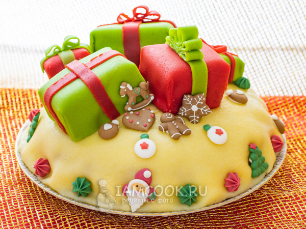 Рождественский торт с марципаном, рецепт с фото