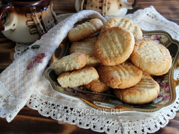 Песочное печенье с кокосовой стружкой, рецепт с фото