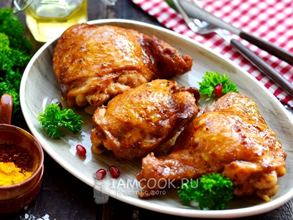 Куриные бедрышки в кисло-сладком маринаде в духовке, рецепт с фото