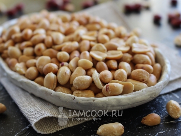 Жареный арахис на сковороде в шелухе, рецепт с фото