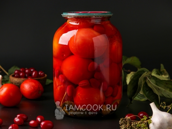 Маринованные помидоры с кизилом, рецепт с фото