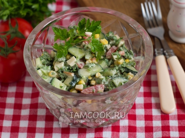 Салат с овощами и сыром, рецепт с фото